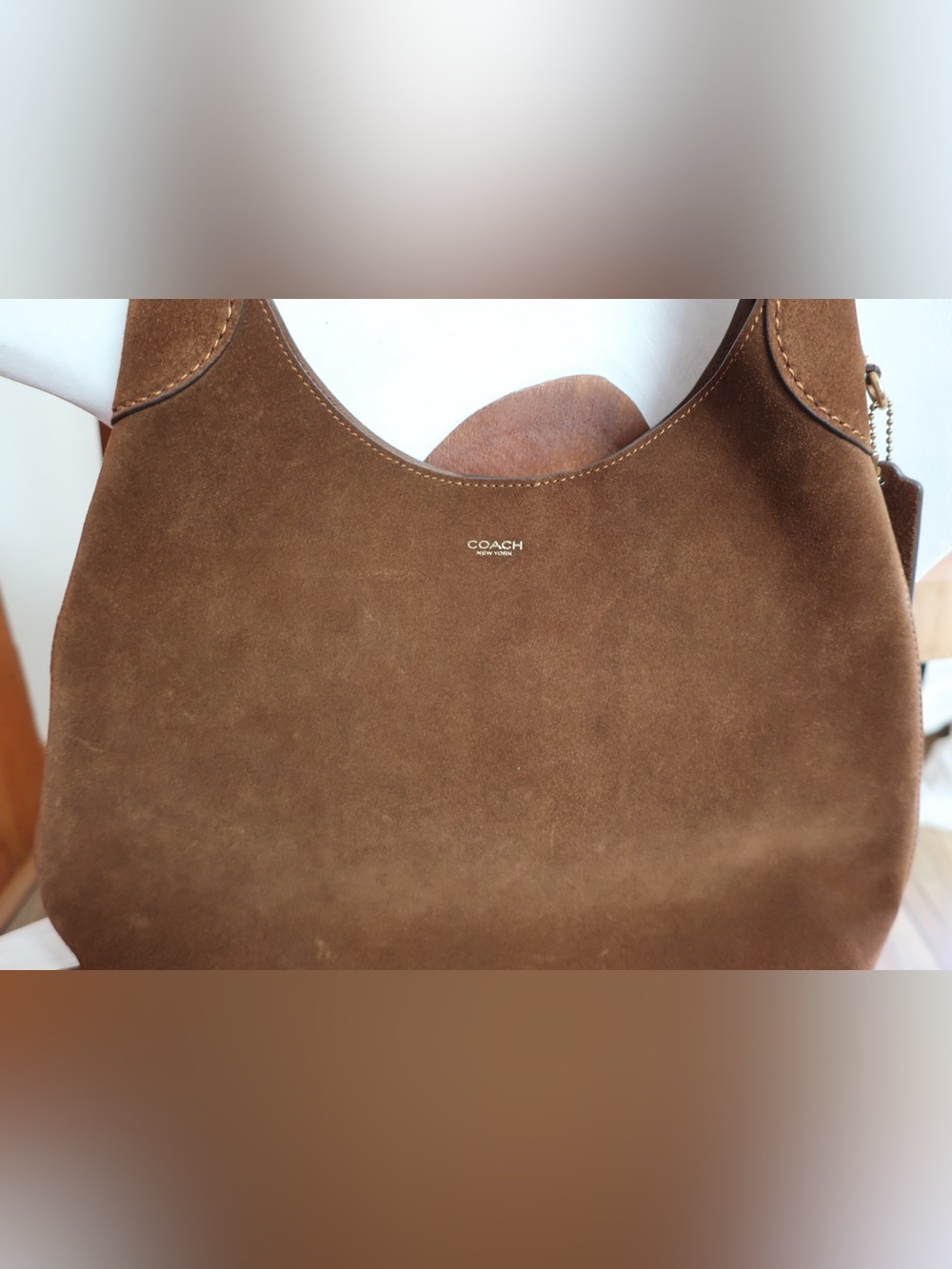 COACH Brown Suede Shoulder Hobo Bag - Picture 14 of 16